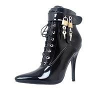 LIUGUISUOCHBH Women's & Men's Plus Size Pointed Toe High Heels Ankle Boots for Nightclub, Cosplay & Crossdressing | 7 Inch Heel,Black,10 UK