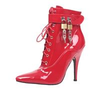 LIUGUISUOCHBH Women's & Men's Plus Size Pointed Toe High Heels Ankle Boots for Nightclub, Cosplay & Crossdressing | 7 Inch Heel,Red,9 UK