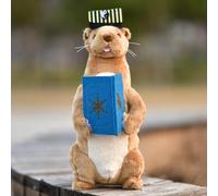 LIUHONGFEI Simulated Weasel Plush Toy with Stuffed Animal Weasel Doll Holding Bamboo Slips Reading Doll Taoist (Holding a Plush Book in Hand)