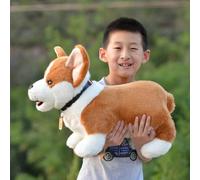 LIUHONGFEI Simulated Welsh Corgi Dog Plush Toy Stuffed Animal Dog Doll with Aluminum Wires on Four Limbs can Stand Firmly on The Table (No Aluminum Wire on Limbs)