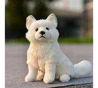 LIUHONGFEI Simulated White Fox Plush Toy Stuffed Animal Fox Doll with Aluminum Wire on The Front Limbs for Stable Sitting (There are Aluminum Wires on The forelimbs That can Keep You Seated)