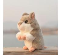 LIUHONGFEI Simulation Mouse Plush Toy, Stuffed Animal Hamster Doll, Guinea Pig. Squeezing The Body Makes a Sound. (Gray Mouse。)
