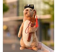 LIUHONGFEI Yellow Weasel for Warding Off Evil Spirits and Protecting The House. Exorcising Evil. Yellow Weasel Plush Toy. Stuffed Animal. Magical Instrument. (Holding a Sword in Hand.)