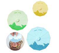 LIUHUIZEYU 3 Pcs Silicone Universal Fresh-Keeping Lids, Round Silicone Suction Lids for Cups, Bowls, Plates, Kitchen Gadgets (4.7/6.3/8.6 inch)