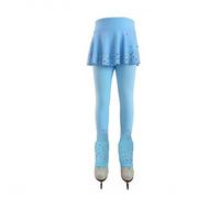 LIUHUO Figure Ice Skating Training Pants Girls Womens Fleece Shiny Colored Diamond Blue