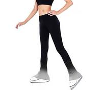 LIUHUO Figure Skating Pants Training Leggings Fleece Suit Shiny Colored Diamond Girls Comfortable, Grey, X-L