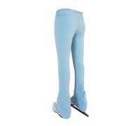LIUHUO Girls Ice Figure Skating Pants Breathable Skate Leggings Women Practice Elastic Waistband Comfort Light Blue