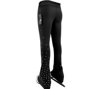LIUHUO Girls Ice Figure Skating Pants Breathable Skate Leggings Women Practice Elastic Waistband Comfort Black