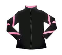 LIUHUO Girls Ice Skating Jackets Women Stripes Training Practice Figure Skating Tops Costs Fleece