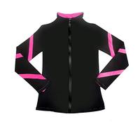 LIUHUO Girls Ice Skating Jackets Women Stripes Training Practice Figure Skating Tops Costs Fleece