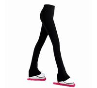 LIUHUO Ice Figure Skating Pants Girls Fleece Practice Leggings Teens Skating Trousers Black