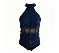 LIUHUO Lyrical Dance Costume Girls Modern Costumes Competition Navy Handmade Quality Crystals Diamond Competitive Polyester