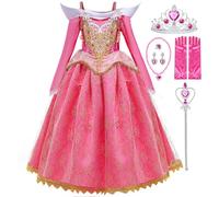 LiUiMiY Girls Pink Princess Costume Halloween Carnival Cosplay Party Dress Up, 3-4 Years (Tag 110)