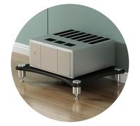 LIUJHGH HiFi Audio Rack Cabinet with Shock-Absorbing Feet, Solid Wood Shelf for Streaming Devices, Amplifiers, Speakers, and Media Storage(Black,1-Tier)