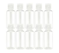 Liujiami 10 Pieces Flip Cap Bottles Plastic Empty Bottles Transparent Containers Bottles Refillable Squeeze Bottles for Travel Shampoo Cosmetic Lotion Toiletries, 30ML