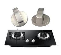 Liujiami 2 Pcs Gas Stove Knobs - Cooker Knob Replacement 6mm Durable Metal Control Knobs for Hobs Cookers & Ovens (6mm Shaft)