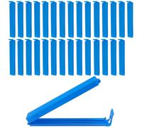 Liujiami 30 Pcs Food Bag Clips 11cm/4.33inch Strong Sealer Clips Reusable Plastic Kitchen Storage Clip for Keeping Food Fresh, Sealing Packets, Freezer Bags, Sandwich Bag, Blue