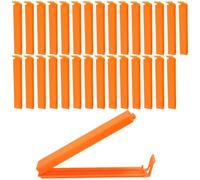 Liujiami 30 Pcs Food Bag Clips 11cm/4.33inch Strong Sealer Clips Reusable Plastic Kitchen Storage Clip for Keeping Food Fresh, Sealing Packets, Freezer Bags, Sandwich Bag, Orange