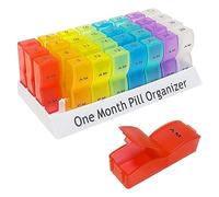 Liujiami Large Monthly Pill Box Organiser 31 Day Pill Case 2 Times A Day Am Pm Pill Dispenser Tablet Box Organiser with 32 Compartments Medicine Boxes for Medication, Fish Oil, Vitamins, Supplements