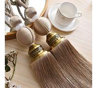 LIUJUAN Curtain Tie Back European Style Curtain Straps Curtains Hanging Ball Tied Rope Curtains Buckle Tassel Single Ball Roman Rod Decoration Pendant-Beige / 2