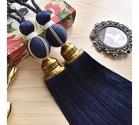 LIUJUAN Curtain Tie Back European Style Curtain Straps Curtains Hanging Ball Tied Rope Curtains Buckle Tassel Single Ball Roman Rod Decoration Pendant-Navy / 2