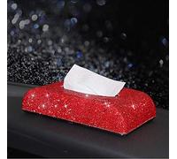 LIUJUAN Tissue Box Cover,Tissue Box Holder Diamond Car Tissue Box Full Crystal Diamante Block Type Tissue Boxes Holder Women Car Styling Auto Accessories-Red