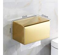 LIUJUAN Tissue Box Holder Toilet Paper Holder Gold Stainless Steel Bathroom Roll Paper Wall Mounted Mobile Phone Rack Paper Towel Holder Toilet Tissue Box-Gold 2