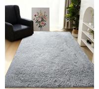 LIUJYUAN Area Rugs for Bedroom 80 x 110 cm Shaggy Soft Fluffy Shag Rug Many Different Sizes for The Bedrooms and Kitchen, Light Grey