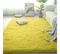 LIUJYUAN Living Room Rugs 260 x 410 cm Thick Pile Grey Rug for Bedroom Durable for Girls Bedroom, Living Room, Yellow