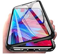 LIUKM Case for Samsung Galaxy A53 5G 360° Magnetic Cover,Transparent Double Sided Tempered Glass with Shockproof Metal Bumper[Built-in Magnet] One-piece Design Full Body Protective Flip Case - Black