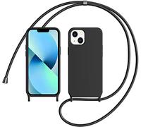 LIUKM Crossbody Case for Apple iPhone 13,Phone Strap with Adjustable Lanyard Cord Detachable Rope, Soft Lanyard Silicone Case for iPhone 13 - Rose gold