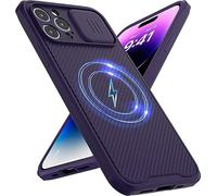 LIUKM iPhone 15 Pro Case [Camera Protection] Slide Camera Cover Protect PC Anti-Shock Anti-scratch Case for iPhone 15 Pro Protect Case - Purple