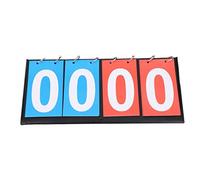 Liukouu Scoreboard Score Keeper, Portable 2/3/4 Digit Flip Scoreboard Table Top Scoreboard((4 Digit-Red+Blue))