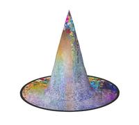 Liulannq Abstract Purple Weeping Flower Halloween Christmas Witch Hat, Men'S Funny Party Collocation, Suitable For Setting Off The Festive Atmosphere And Role-Playing, Activities And Performances.