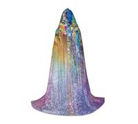 Liulannq Abstract Purple Weeping Flower Unisex Hooded Colorful Cloak Cloak, Devil Witch Costume Halloween Robe Accessories, Performance Costumes
