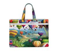 Liulannq Beautiful Hot Air Balloon Canvas File Bags, Office And Business Portable Leisure Handbags, Study Kits, Storage Bags, Super Durable.