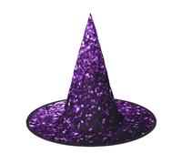 Liulannq Beautiful Purple Glitter Halloween Christmas Witch Hat, Men'S Funny Party Collocation, Suitable For Setting Off The Festive Atmosphere And Role-Playing, Activities And Performances.