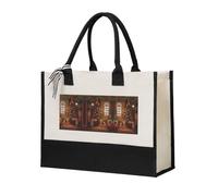 Liulannq Christmas Tree Lights Trojan Elegant Women'S Temperament, Canvas Stitching Handbag