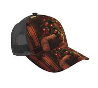 Liulannq Christmas Tree Lights Trojan Sunscreen, Warm, Curved Eaves Mesh Baseball Cap, Twill Color Sports, Casual Hat.Be Universal in All Seasons. Black