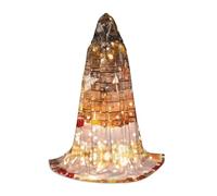 Liulannq Christmas Trees Candles Unisex Hooded Colorful Cloak Cloak, Devil Witch Costume Halloween Robe Accessories, Performance Costumes