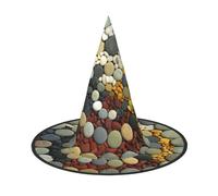 Liulannq Circle Cobblestones Halloween Christmas Witch Hat, Men'S Funny Party Collocation, Suitable For Setting Off The Festive Atmosphere And Role-Playing, Activities And Performances.
