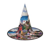 Liulannq Coastal Lighthouse Halloween Christmas Witch Hat, Men'S Funny Party Collocation, Suitable For Setting Off The Festive Atmosphere And Role-Playing, Activities And Performances.