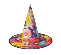 Liulannq Coffee And Donuts Halloween Christmas Witch Hat, Men'S Funny Party Collocation, Suitable For Setting Off The Festive Atmosphere And Role-Playing, Activities And Performances.