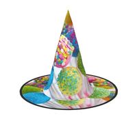 Liulannq Colorful Candy Halloween Christmas Witch Hat, Men'S Funny Party Collocation, Suitable For Setting Off The Festive Atmosphere And Role-Playing, Activities And Performances.