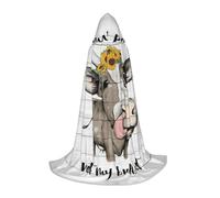 Liulannq Cow Sunflower Farmhouse Unisex Hooded Colorful Cloak Cloak, Devil Witch Costume Halloween Robe Accessories, Performance Costumes