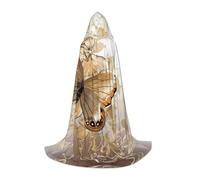 Liulannq Floral With Butterfly Unisex Hooded Colorful Cloak Cloak, Devil Witch Costume Halloween Robe Accessories, Performance Costumes