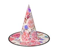 Liulannq Flower Rose Butterfly Halloween Christmas Witch Hat, Men'S Funny Party Collocation, Suitable For Setting Off The Festive Atmosphere And Role-Playing, Activities And Performances.