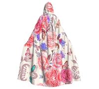Liulannq Flower Rose Butterfly Halloween Unisex Hooded Cloak, Christmas Masquerade Costume, Adult Vampire Witch Costume, Exquisite Accessories.