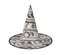 Liulannq Grey Tribal Halloween Christmas Witch Hat, Men'S Funny Party Collocation, Suitable For Setting Off The Festive Atmosphere And Role-Playing, Activities And Performances.
