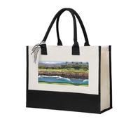 Liulannq Hawaii Beach Golf Course Elegant Women'S Temperament, Canvas Stitching Handbag